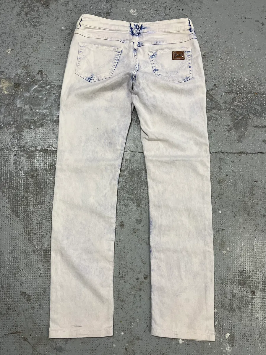 2000s Dolce & Gabbana Creamy Denim Jeans - Image 8