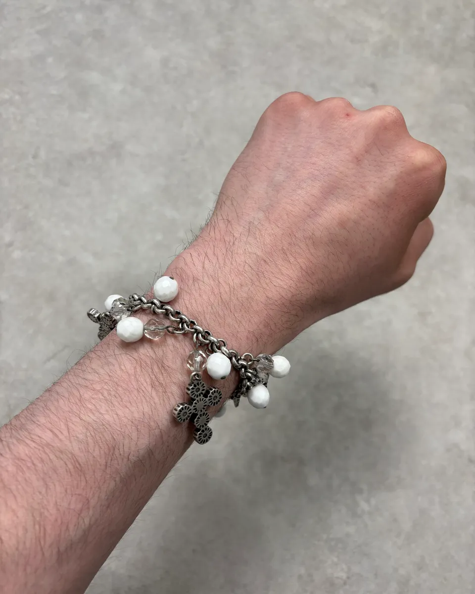 2000s Dolce & Gabbana Cross Charm Pendant Bracelet - Image 2