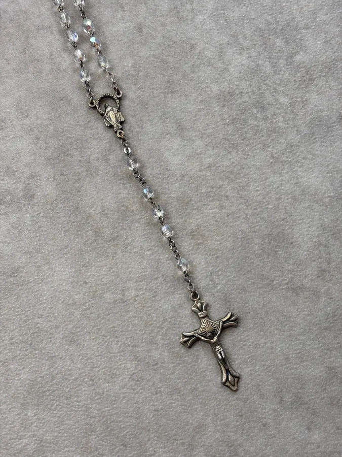 2000s Dolce & Gabbana Crystal Trompe Loeil Beaded Rosary Necklace - Image 5