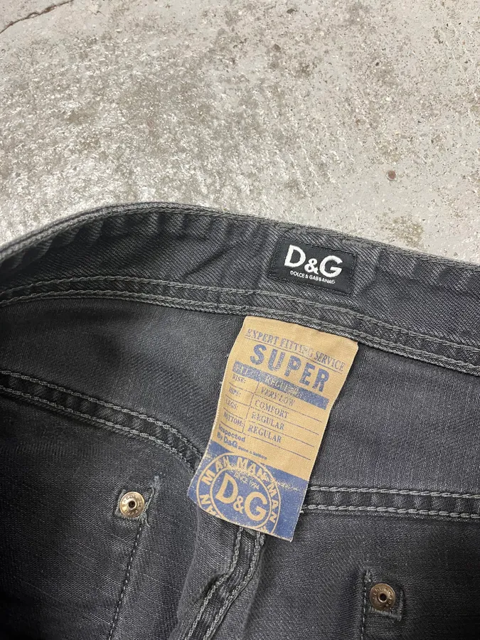2000s Dolce & Gabbana Dark Grey Denim Jeans - Image 10