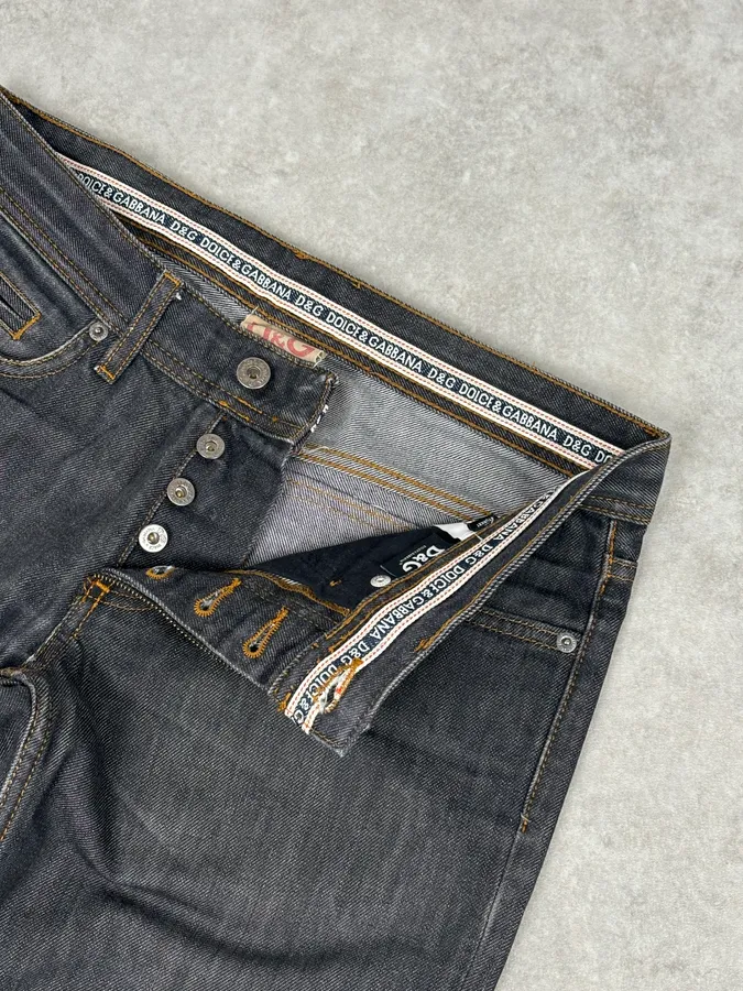 2000s Dolce & Gabbana Dark Grey Denim Power Straight Jeans - Image 10