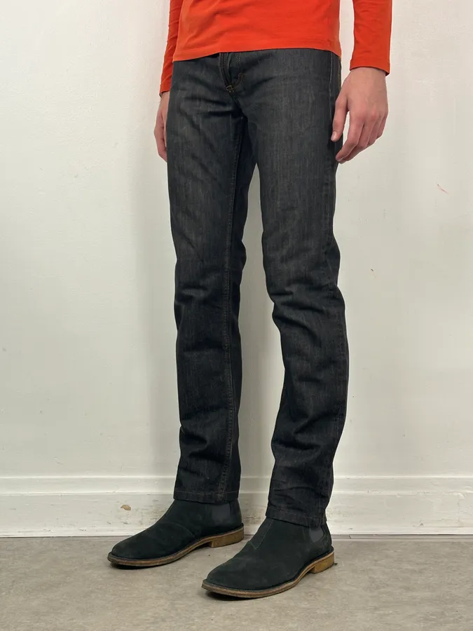 2000s Dolce & Gabbana Dark Grey Denim Power Straight Jeans - Image 4