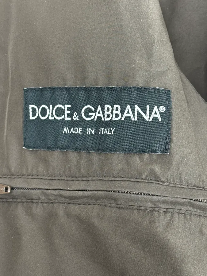 2000s Dolce & Gabbana Dark Grey Wool Shattered Bomber Jacket - Image 11