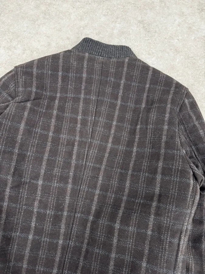 2000s Dolce & Gabbana Dark Grey Wool Shattered Bomber Jacket - Image 6