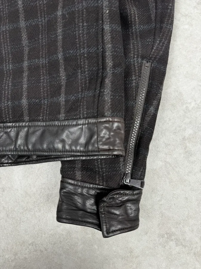 2000s Dolce & Gabbana Dark Grey Wool Shattered Bomber Jacket - Image 9