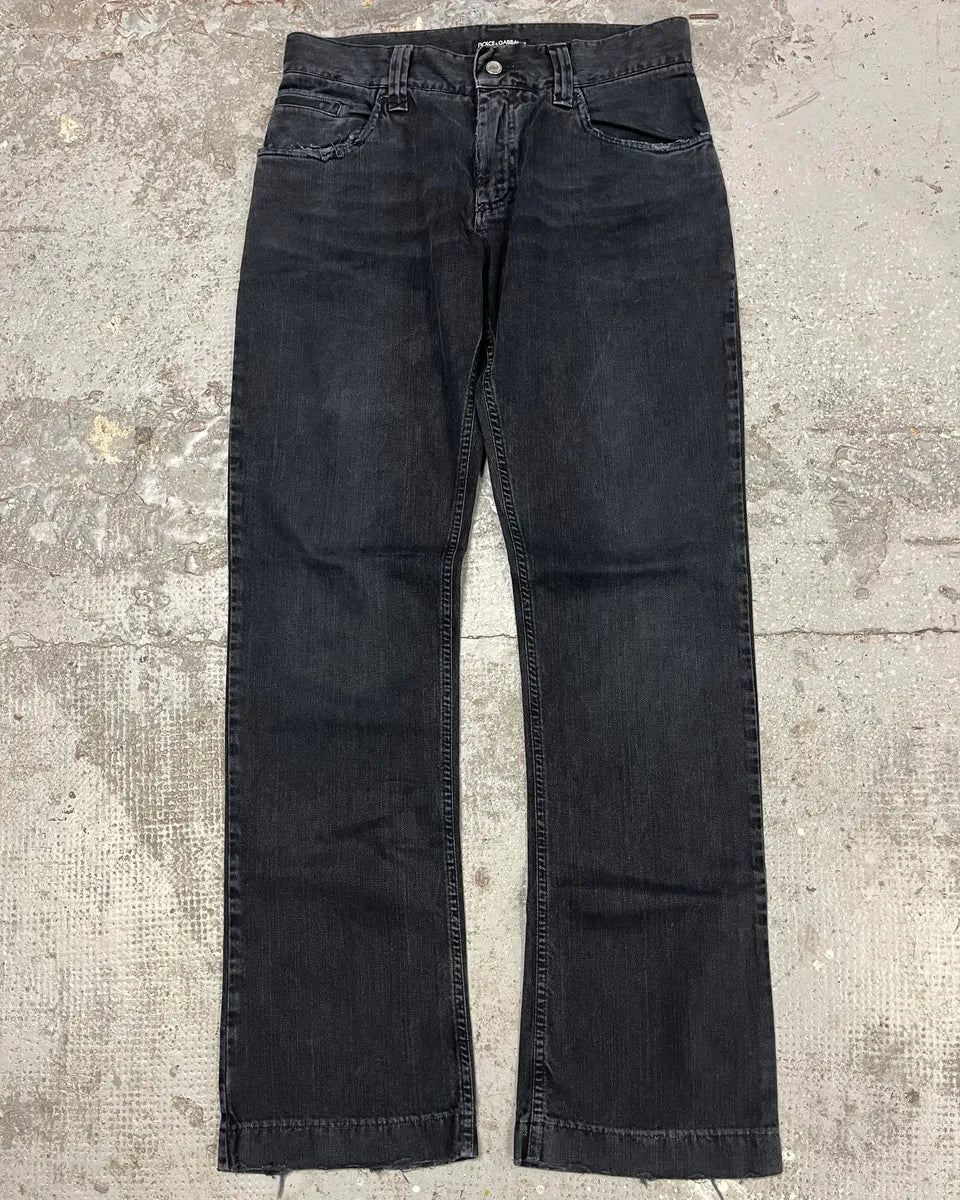 2000s Dolce & Gabbana Dark Obscure Grey Denim Jeans