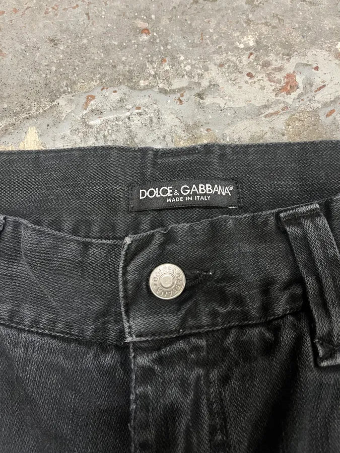 2000s Dolce & Gabbana Dark Obscure Grey Denim Jeans - Image 8