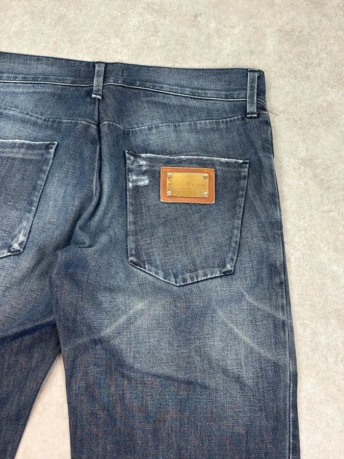 2000s Dolce & Gabbana Dark Wash Straight Leg Denim Jeans - Image 8