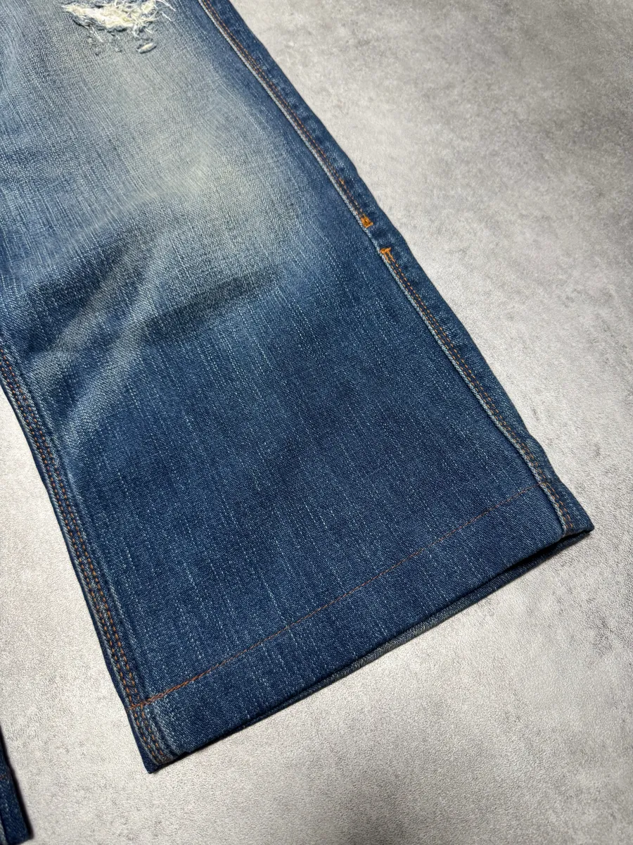 2000s Dolce & Gabbana Destroyed Faded Denim Jeans - Image 8