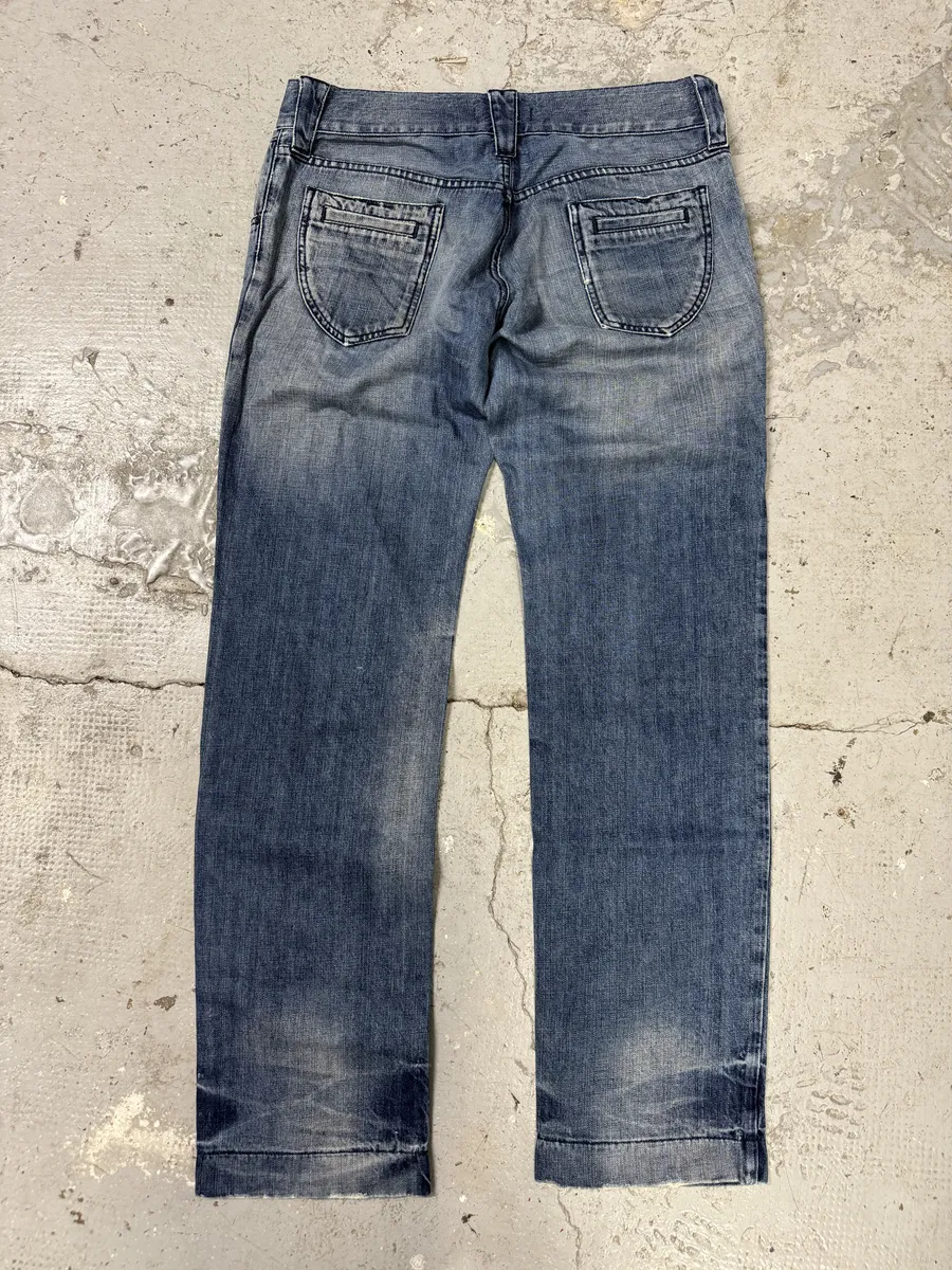 2000s Dolce & Gabbana Destroyed Faded Denim Jeans - Image 5