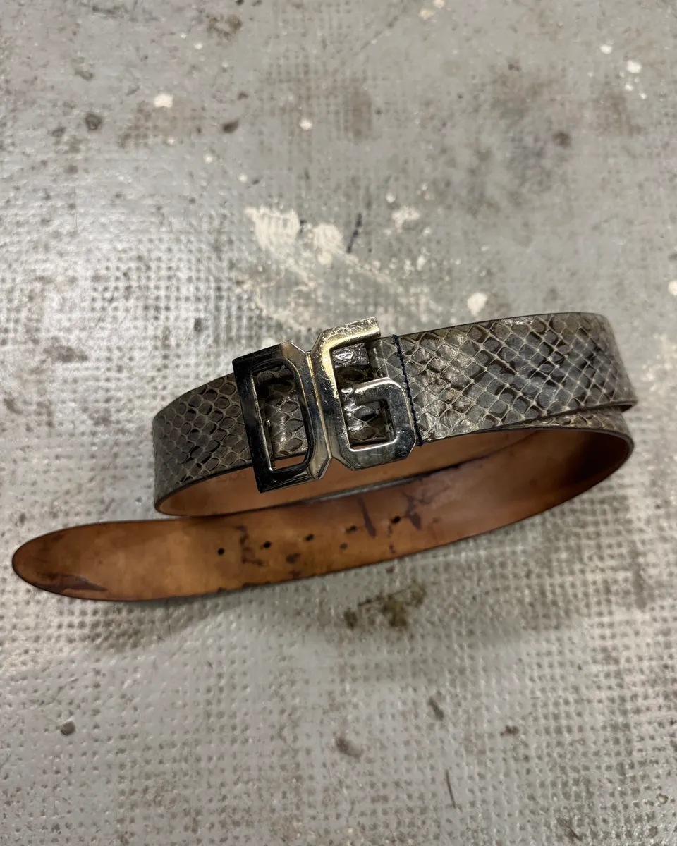 2000s Dolce & Gabbana DG Python Leather Belt - Image 2