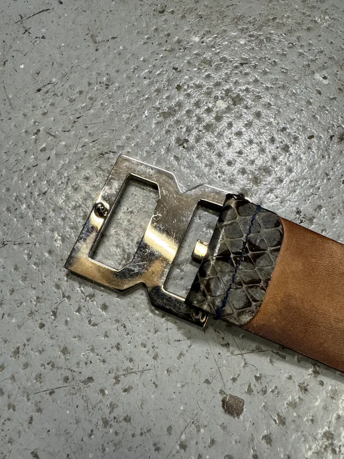 2000s Dolce & Gabbana DG Python Leather Belt - Image 4