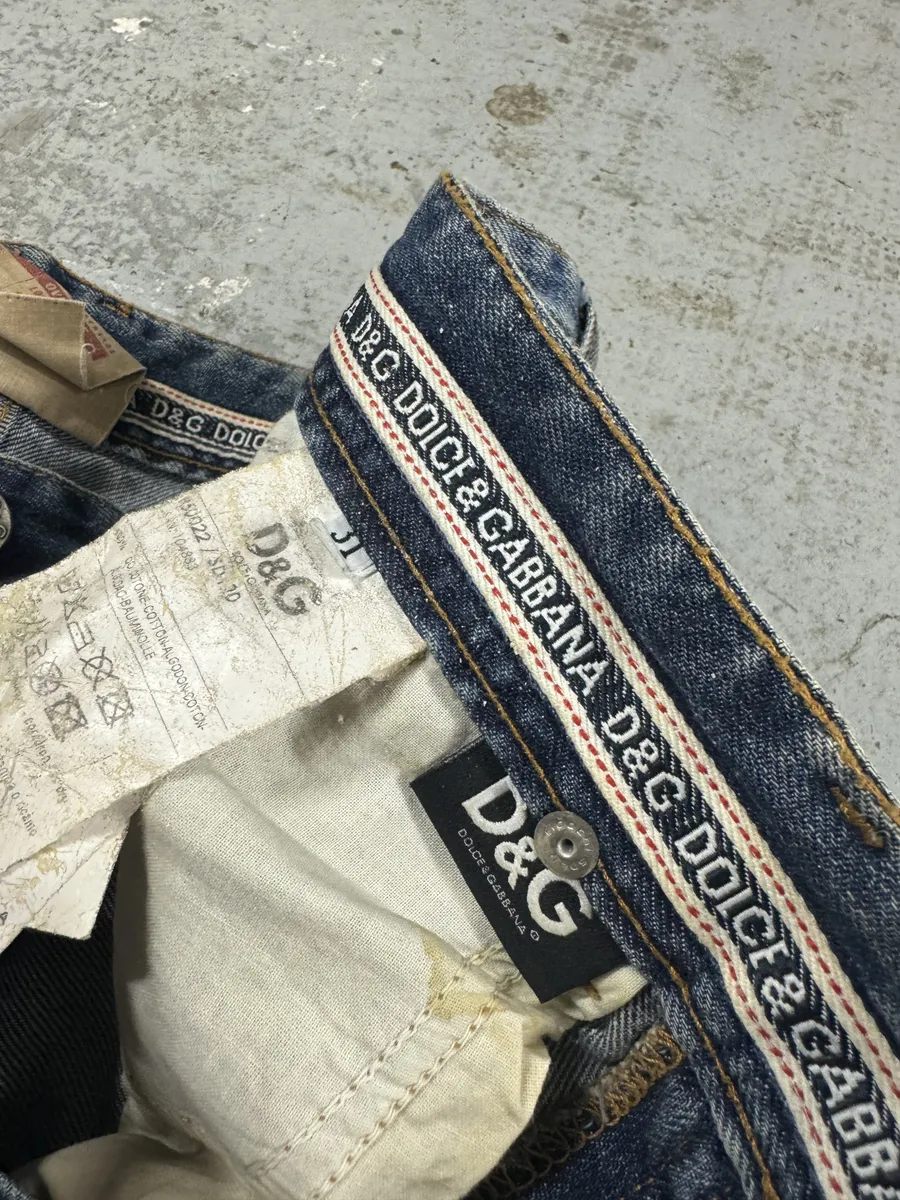 2000s Dolce & Gabbana Distressed Blue Denim Jeans - Image 10