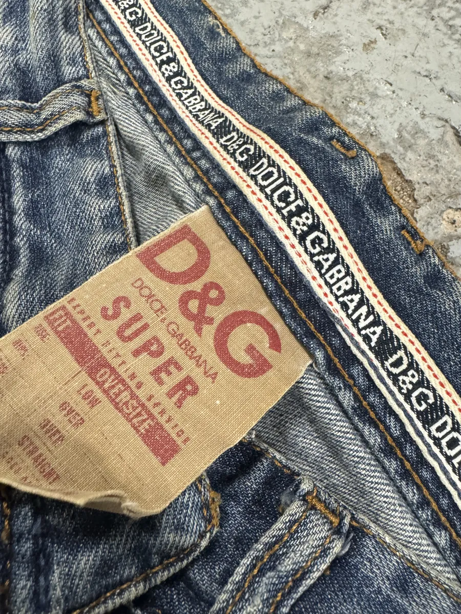 2000s Dolce & Gabbana Distressed Blue Denim Jeans - Image 11