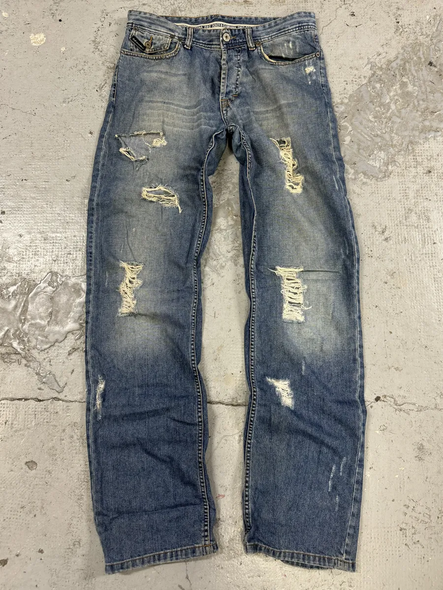 2000s Dolce & Gabbana Distressed Blue Denim Jeans - Image 3