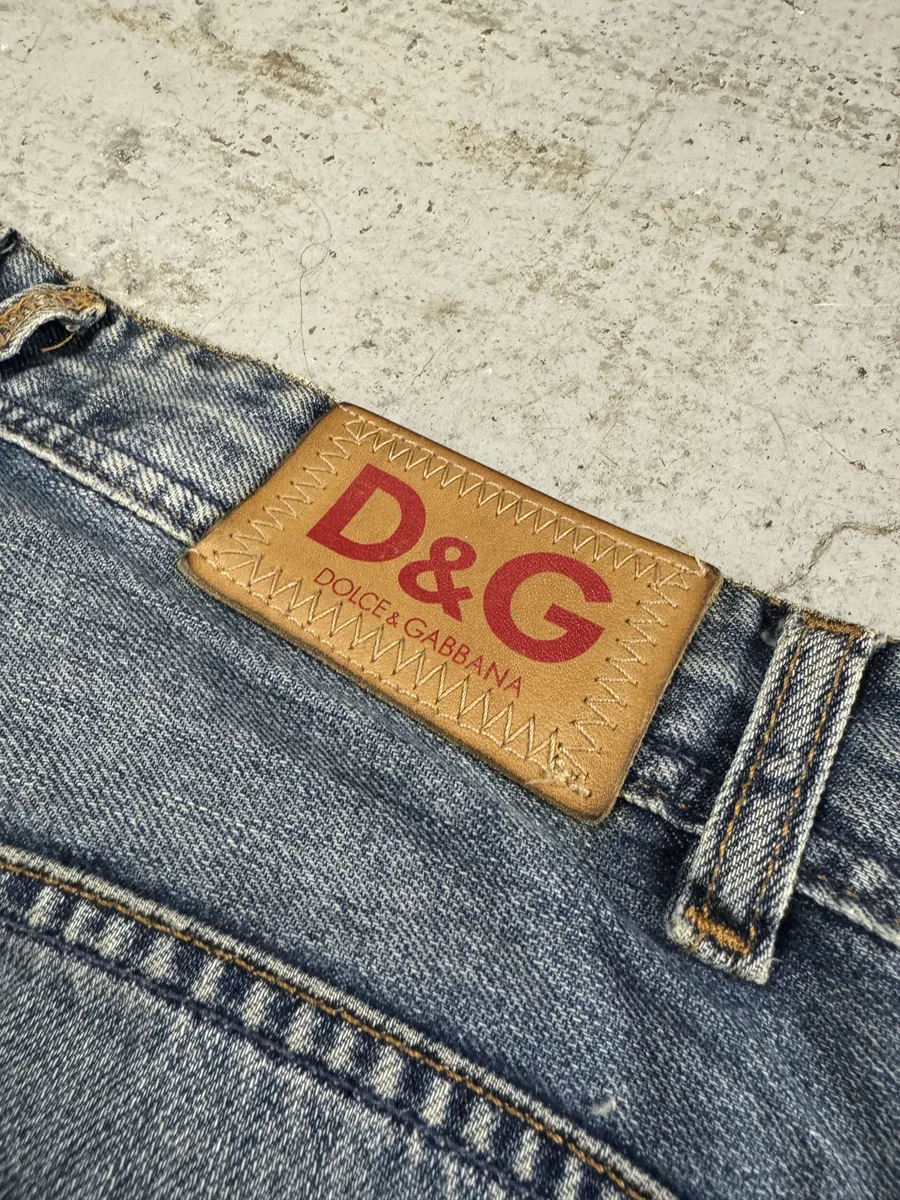 2000s Dolce & Gabbana Distressed Blue Denim Jeans - Image 6