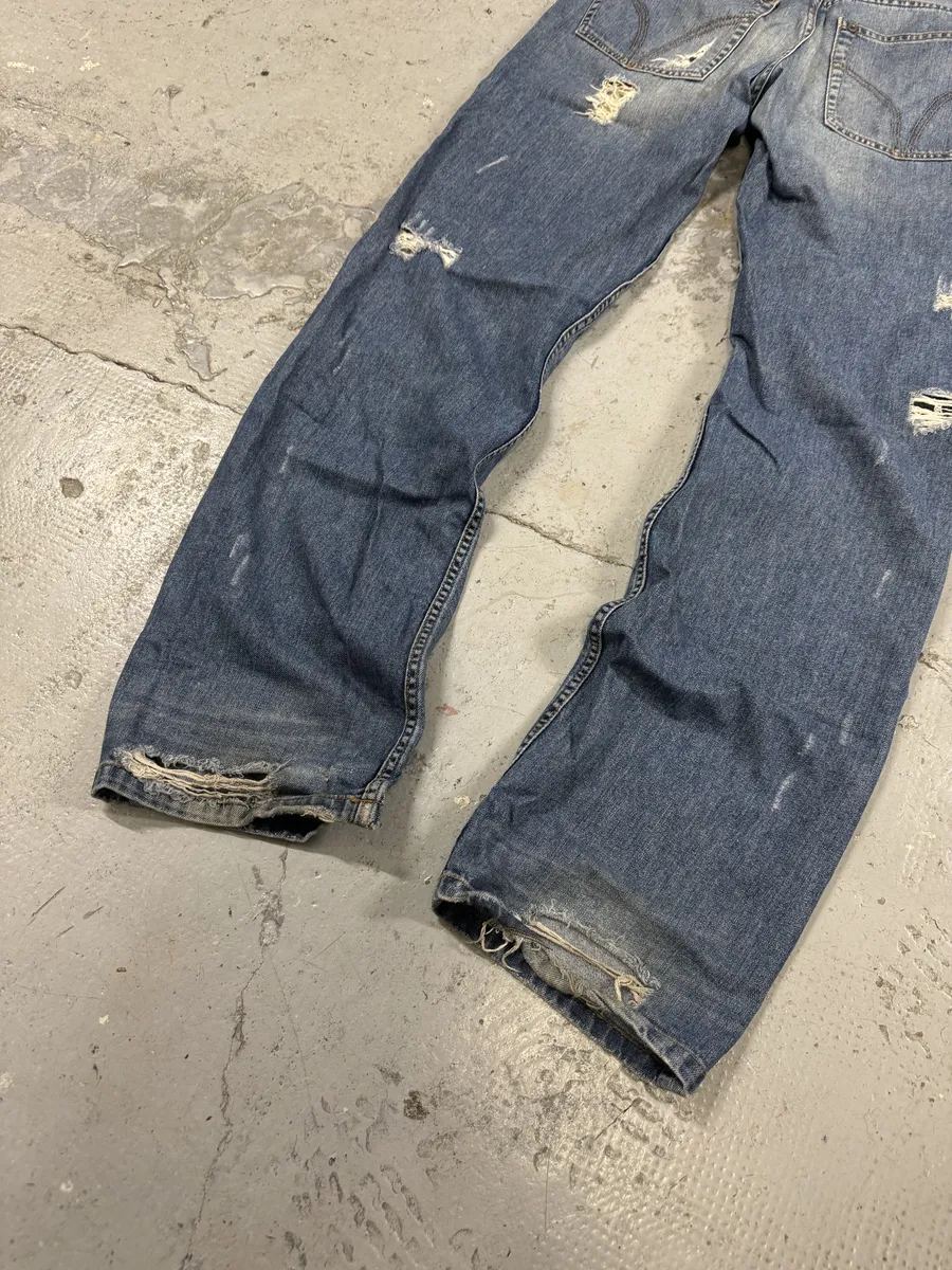 2000s Dolce & Gabbana Distressed Blue Denim Jeans - Image 7