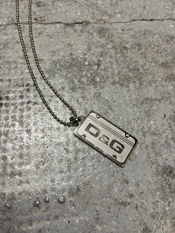 2000s Dolce & Gabbana Dog Tag Ball Chain Necklace - Image 3
