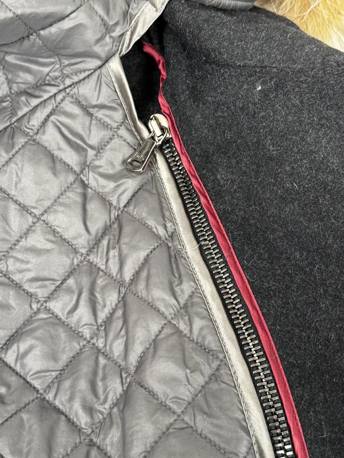 2000s Dolce & Gabbana Fur Hood Grey Jacket - Image 12