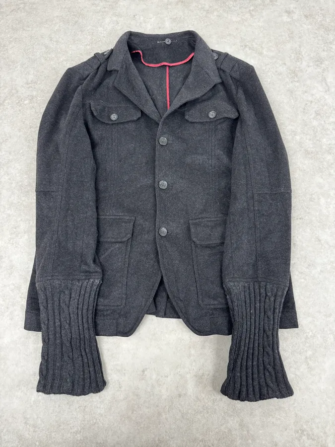 2000s Dolce & Gabbana Fur Hood Grey Jacket - Image 2