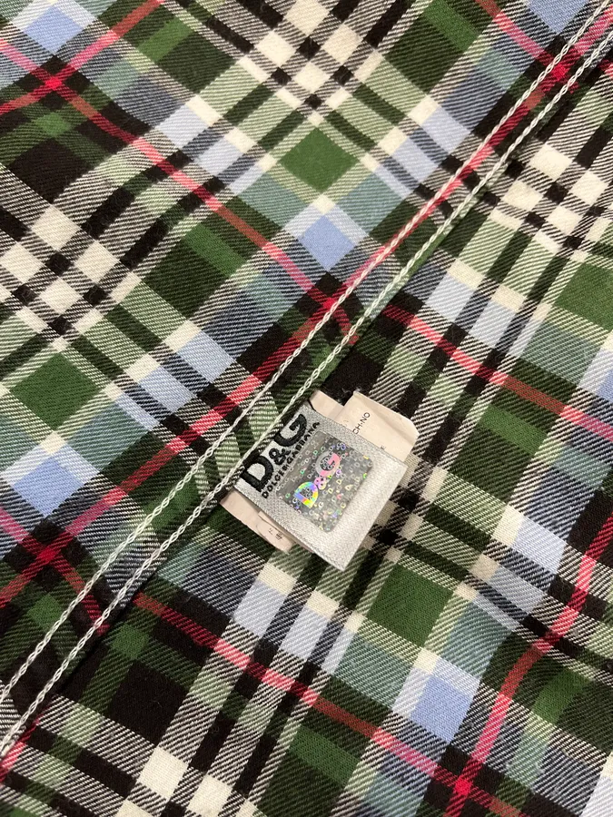 2000s Dolce & Gabbana Green Checkered Shirt - Image 10