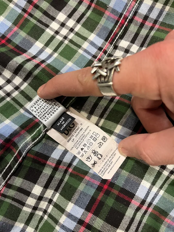 2000s Dolce & Gabbana Green Checkered Shirt - Image 11