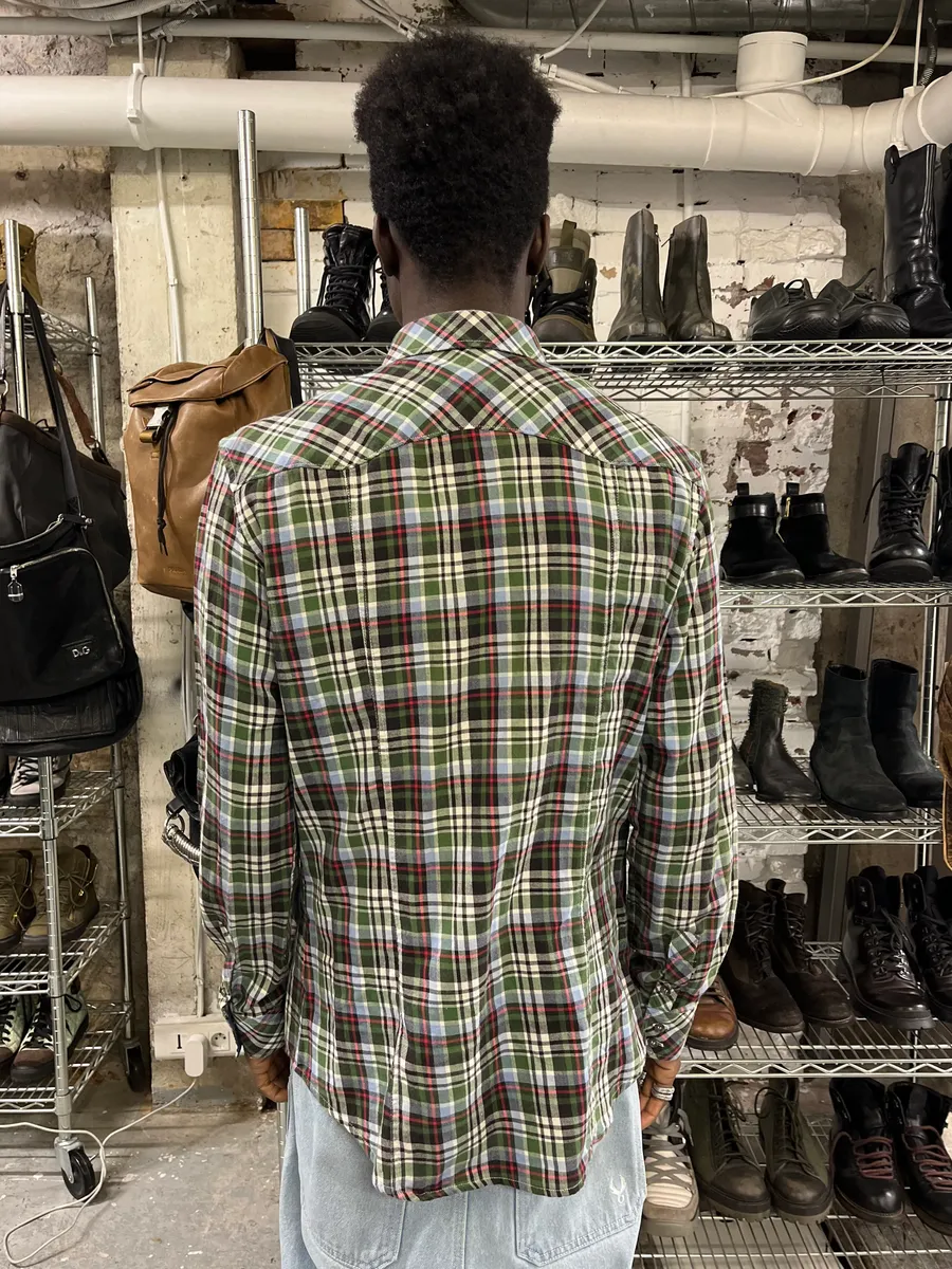 2000s Dolce & Gabbana Green Checkered Shirt - Image 2