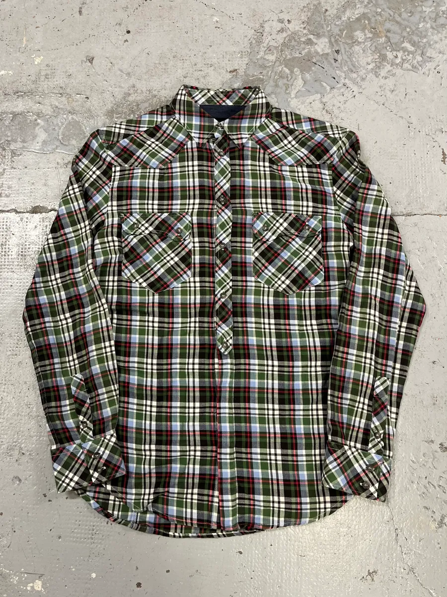 2000s Dolce & Gabbana Green Checkered Shirt - Image 3