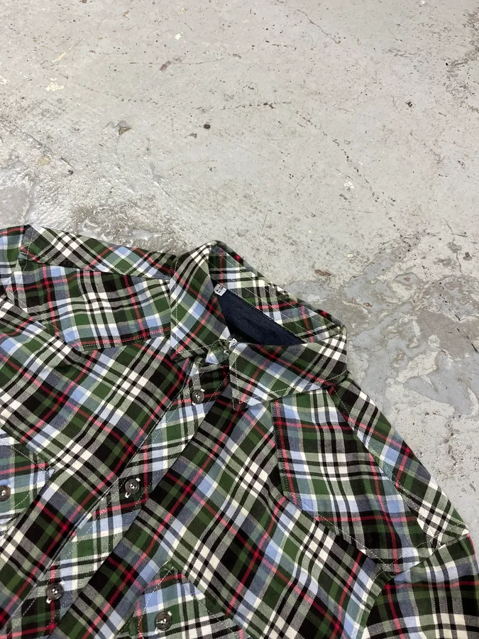 2000s Dolce & Gabbana Green Checkered Shirt - Image 6
