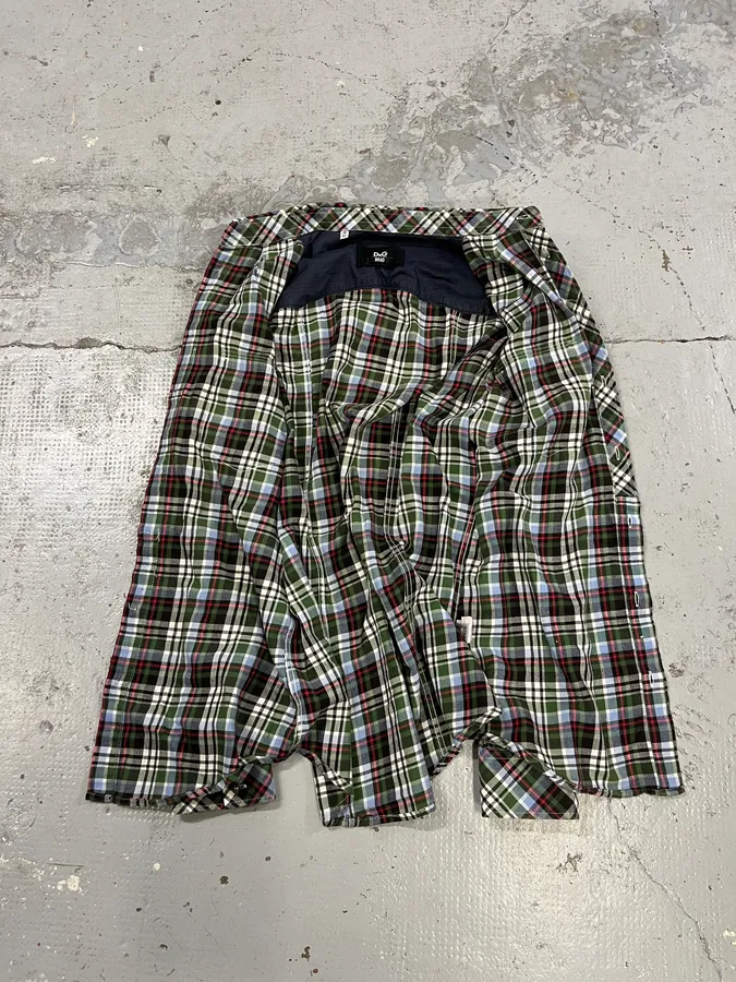 2000s Dolce & Gabbana Green Checkered Shirt - Image 8