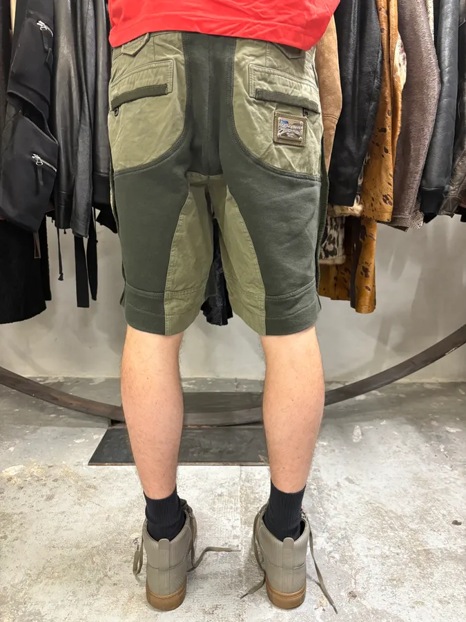 2000s Dolce Gabbana Green Hybrid Shorts (M) - Image 3