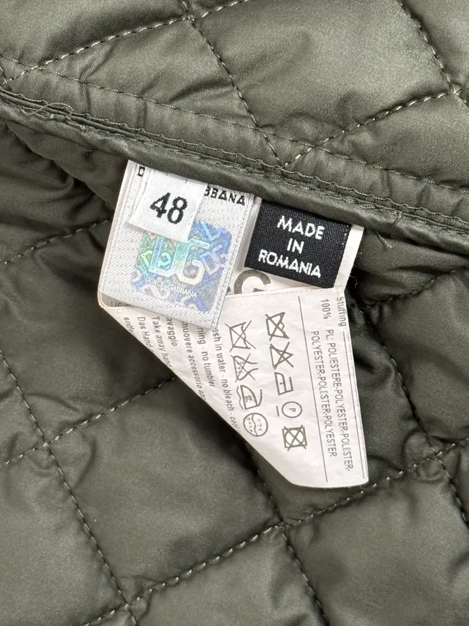 2000s Dolce & Gabbana Green Quilted Fur Hooded Jacket - Image 10