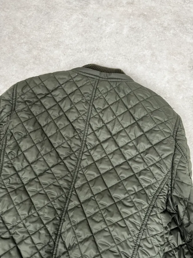 2000s Dolce & Gabbana Green Quilted Fur Hooded Jacket - Image 7