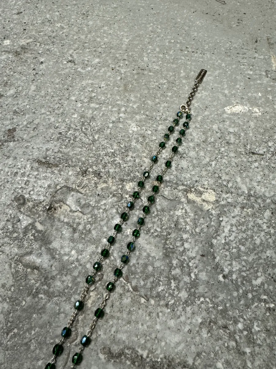 2000s Dolce & Gabbana Green Rosary Necklace - Image 4