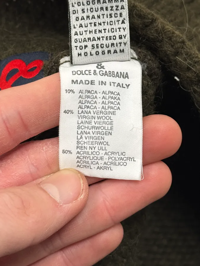 2000s Dolce & Gabbana Green Wool Beanie - Image 8