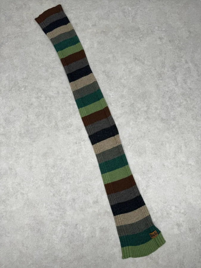 2000s Dolce & Gabbana Green Wool Forest Autumn Scarf - Image 6