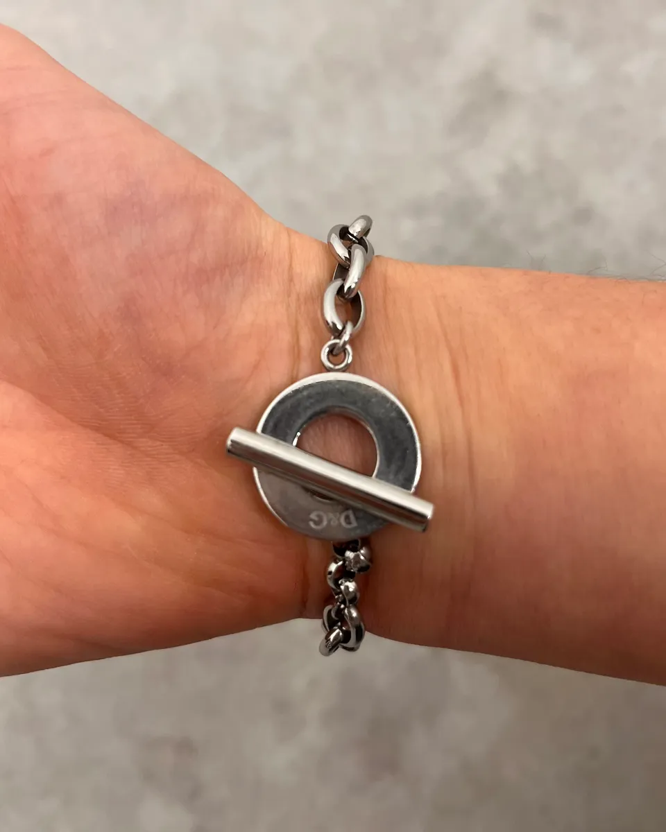 2000s Dolce & Gabbana Grey Anchor Chain Bracelet - Image 3