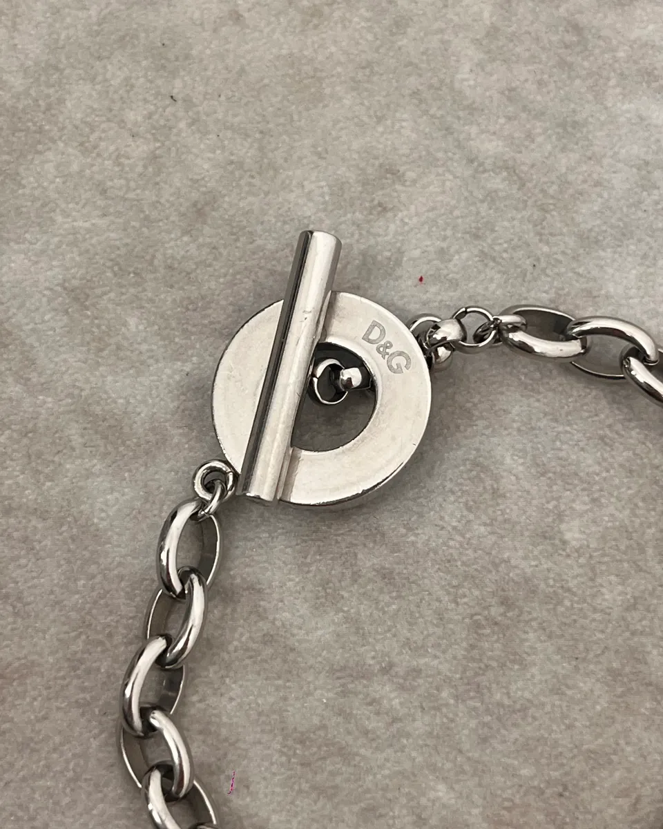 2000s Dolce & Gabbana Grey Anchor Chain Bracelet - Image 4