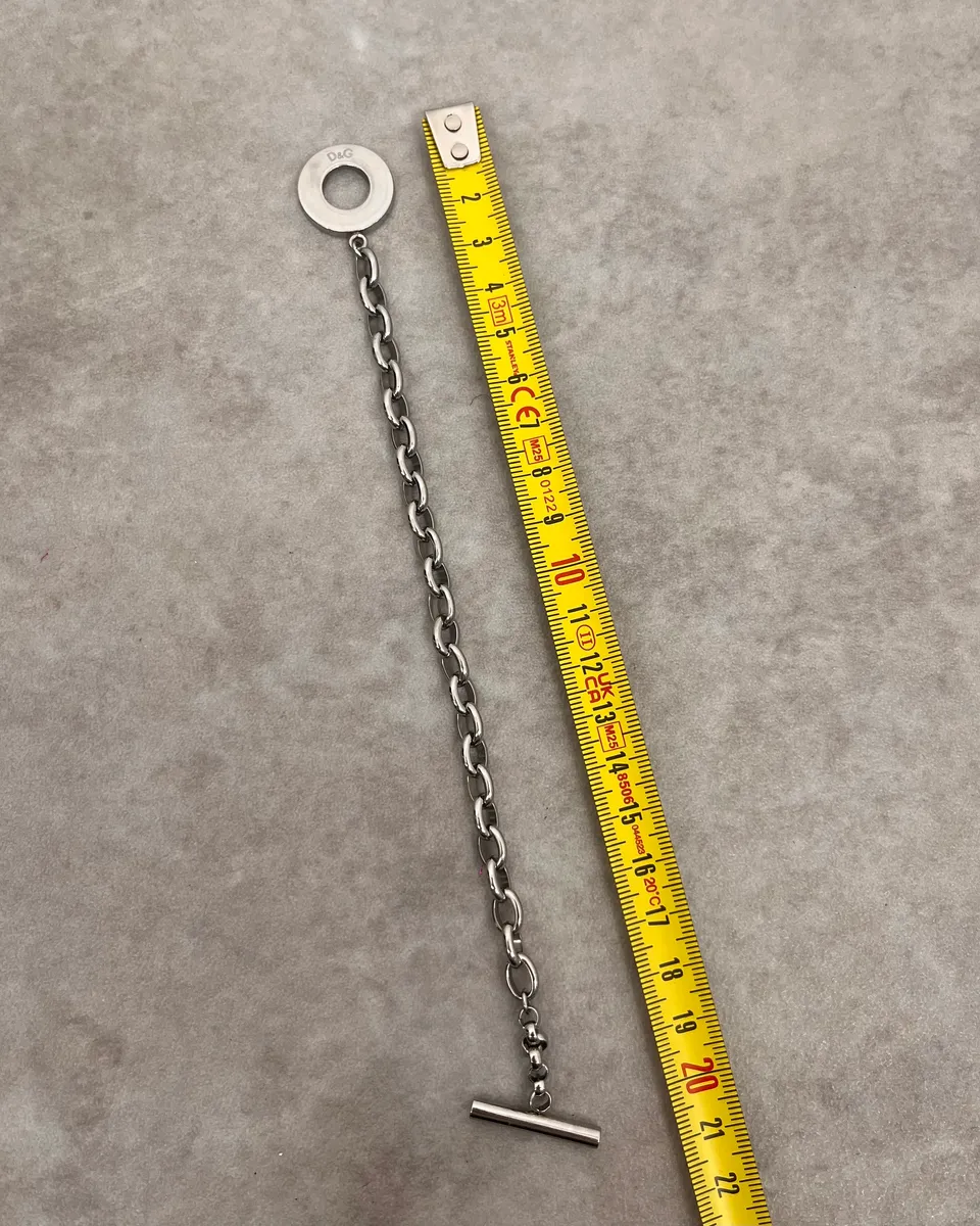 2000s Dolce & Gabbana Grey Anchor Chain Bracelet - Image 5