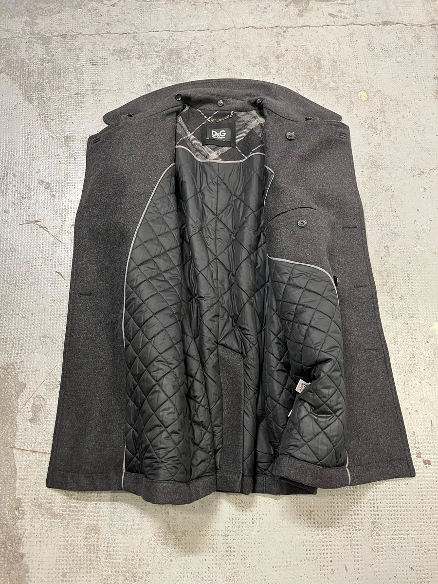 2000s Dolce & Gabbana Grey Classy Wool Caban Jacket - Image 8