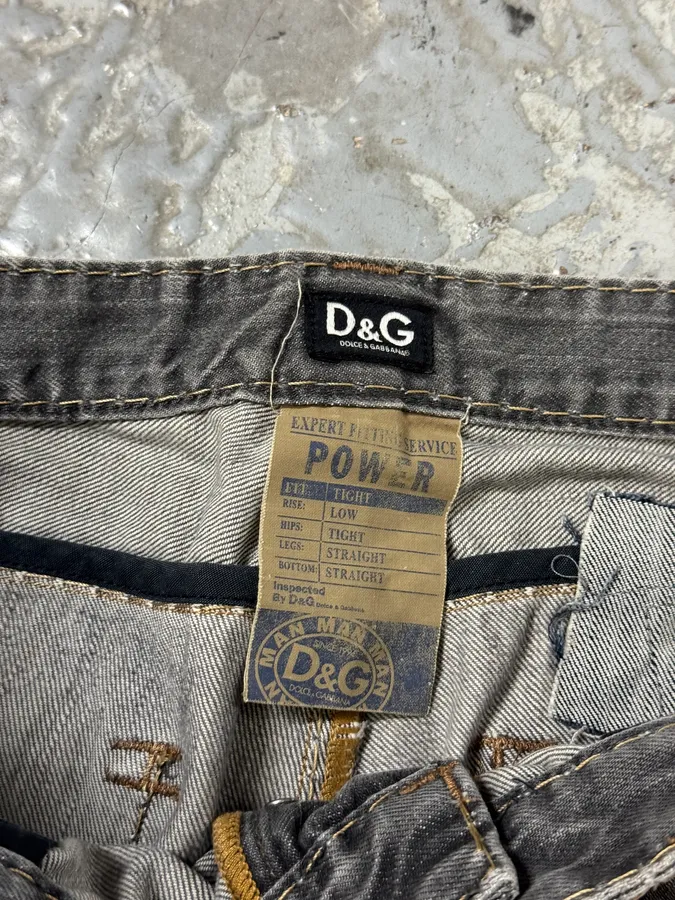 2000s Dolce & Gabbana Grey Distressed Denim Jeans - Image 10