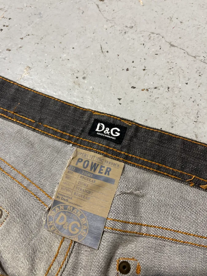 2000s Dolce & Gabbana Grey Distressed Denim Jeans - Image 11