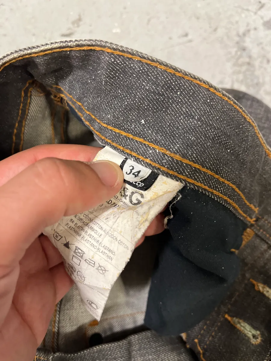 2000s Dolce & Gabbana Grey Distressed Denim Jeans - Image 13