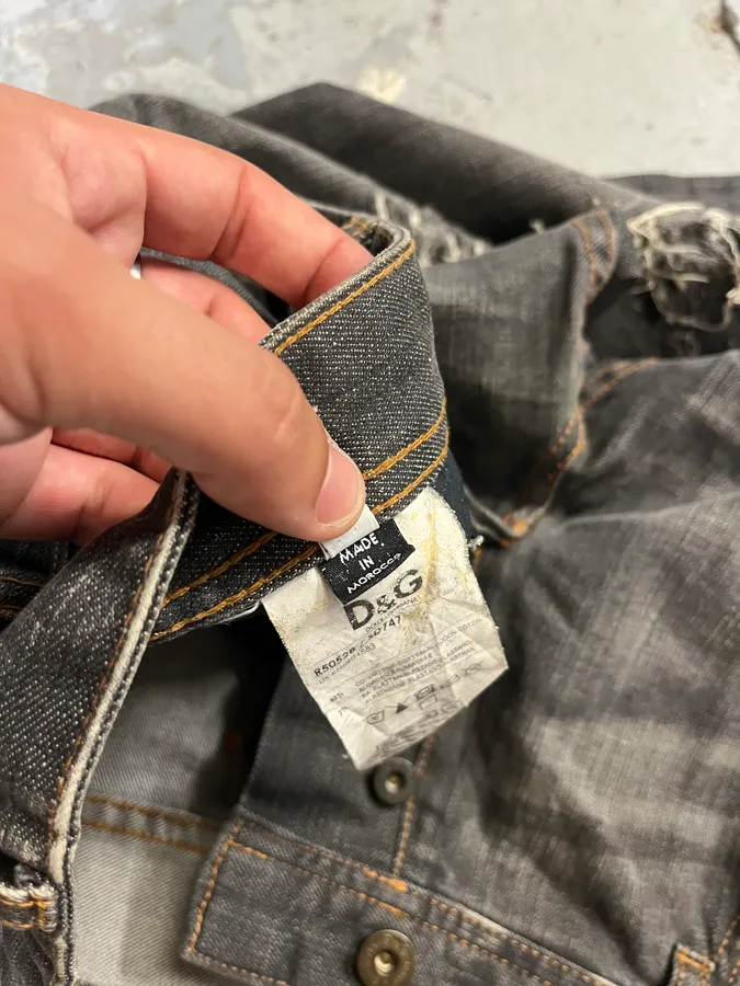 2000s Dolce & Gabbana Grey Distressed Denim Jeans - Image 14
