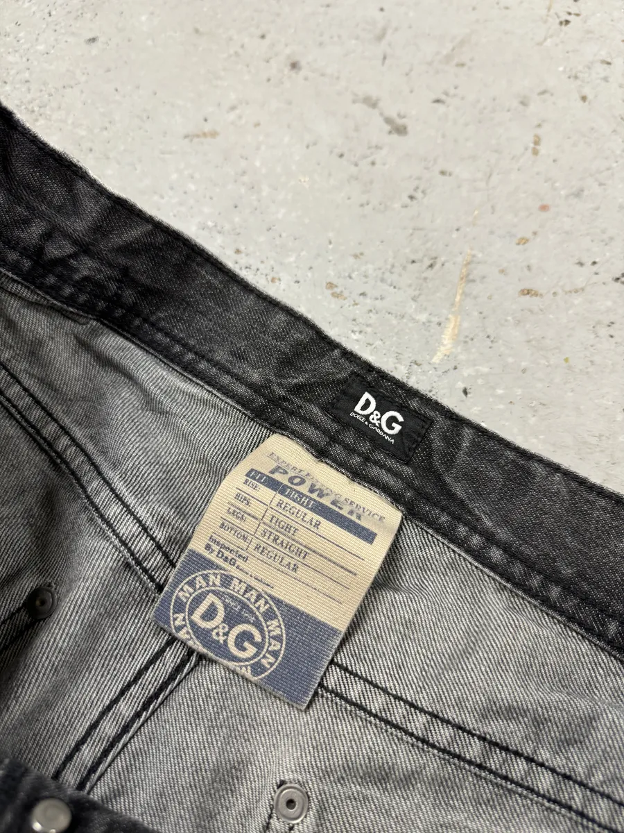 2000s Dolce & Gabbana Grey Distressed Denim Jeans - Image 11