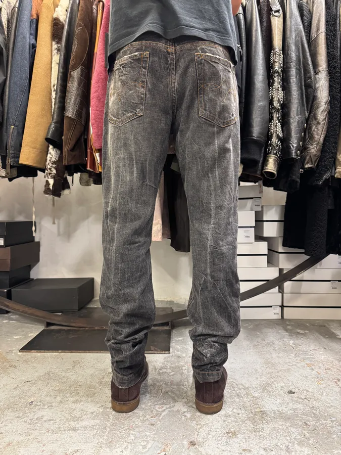 2000s Dolce & Gabbana Grey Distressed Denim Jeans - Image 4