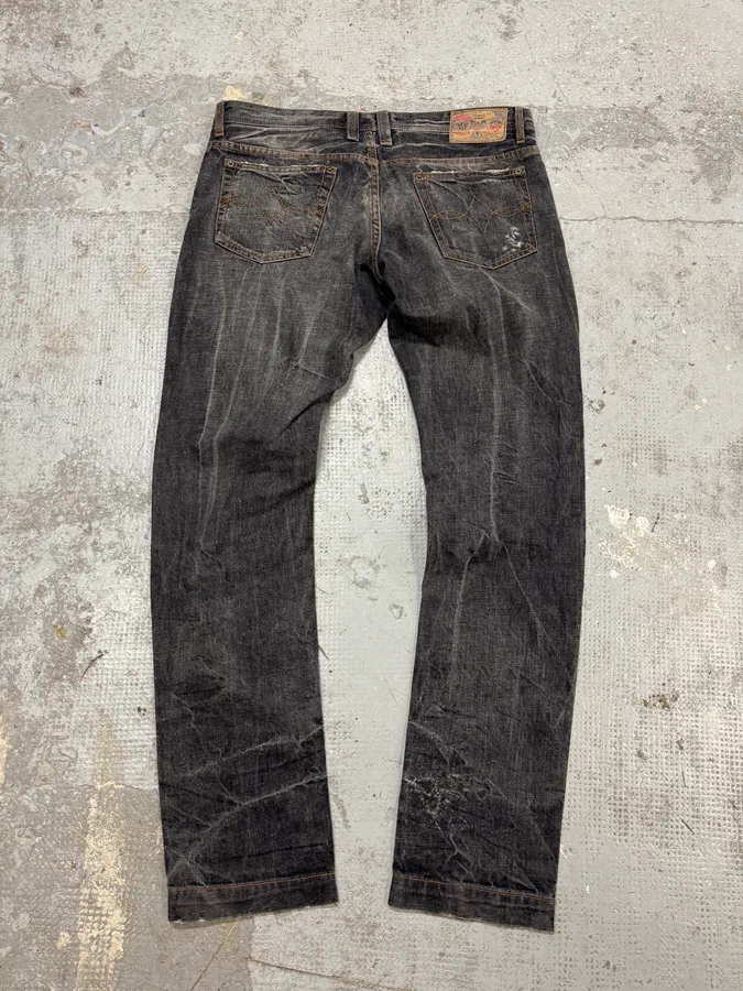 2000s Dolce & Gabbana Grey Distressed Denim Jeans - Image 7