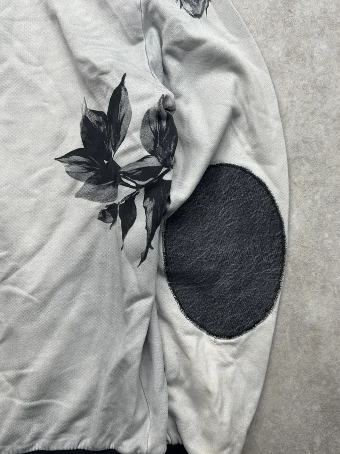 2000s Dolce & Gabbana Grey Floral Marlon Brando Hoodie - Image 9