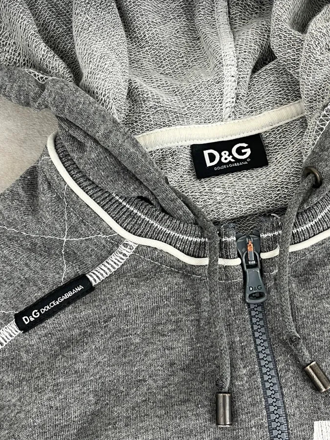 2000s Dolce & Gabbana Grey Gym Zip-up Hoodie - Image 8