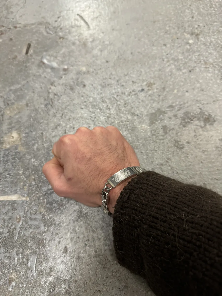 2000s Dolce & Gabbana Grey Metallic Bracelet - Image 2
